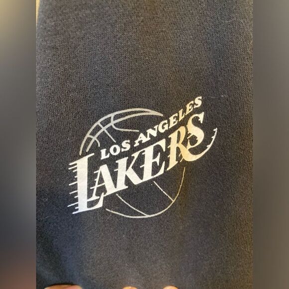 Los Angeles Lakers Black and White Hooded Varsity Jacket - Picture 6 of 7